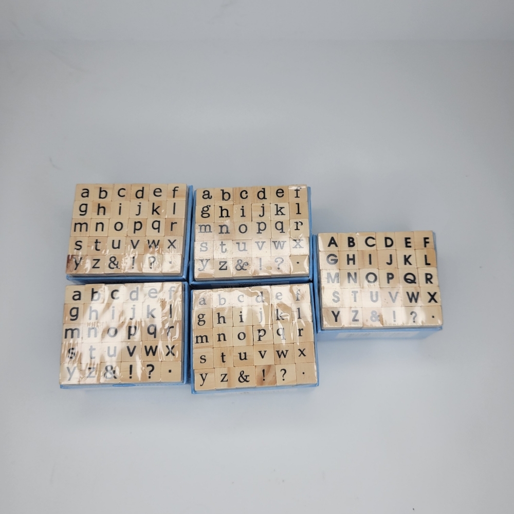 5 sets- Studio G Alphabet Stamp Set Of 30 Mini Upper & Lower Case Letters Sealed